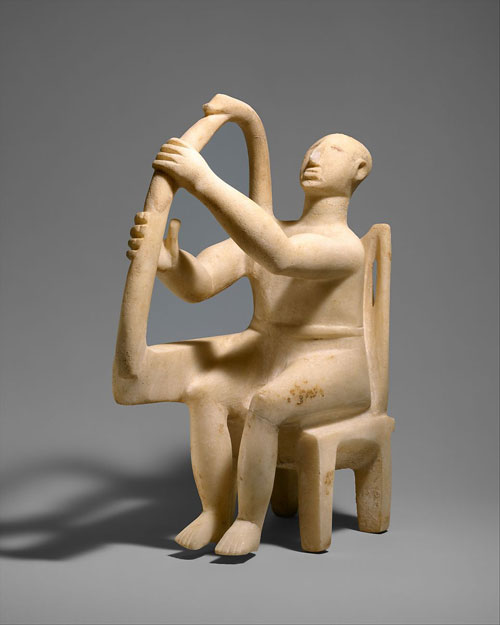 cycladic marble harp player met ny