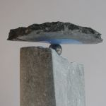 'Zonder titel', bluestone, metal and paint

#stonesculpture #paintedstone #minimalabstract #balance #indoorsculpture #fiekederoij